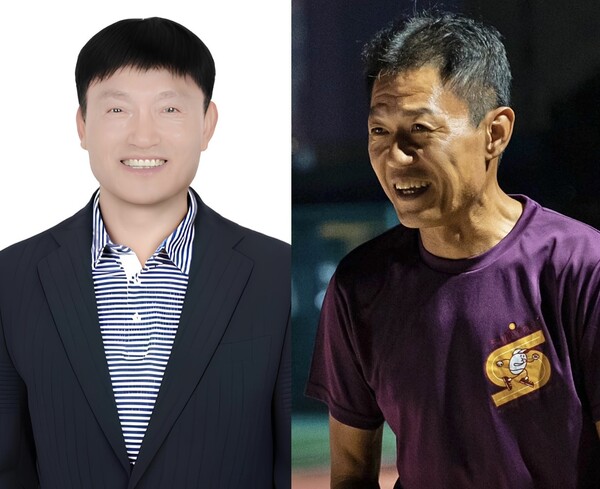 왼쪽부터 김원식 스포츠 해설가, 이선춘 코치.